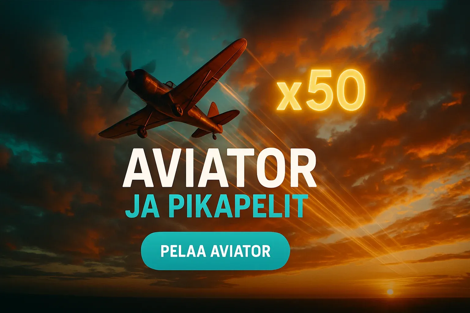 Fotorealistinen suomalainen kasinobanneri, lentokone nousee pilvien läpi, x50